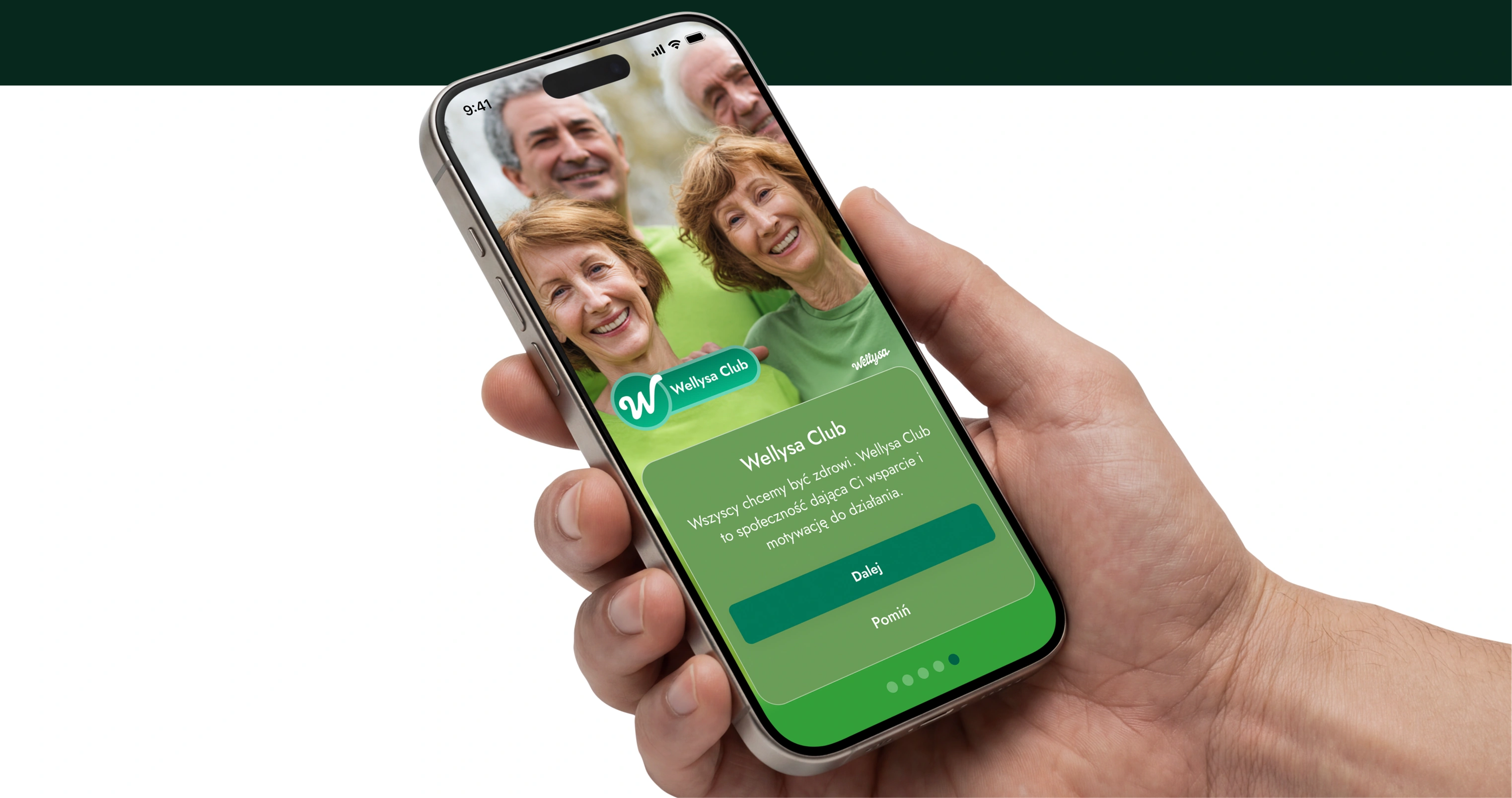 The Wellysa Club screen in hand — a community that stays ahead of its health