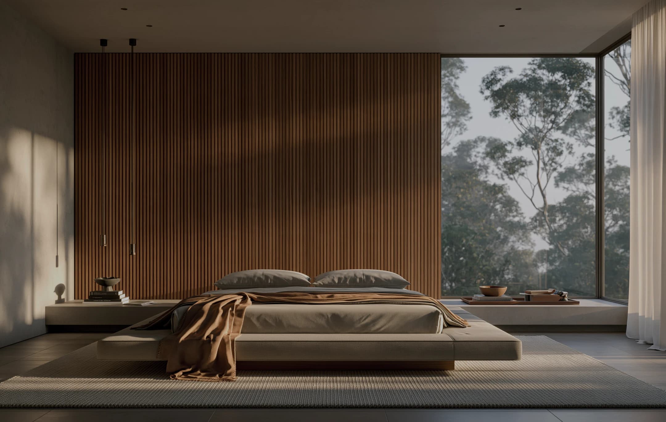 Bedroom opening onto the treetops