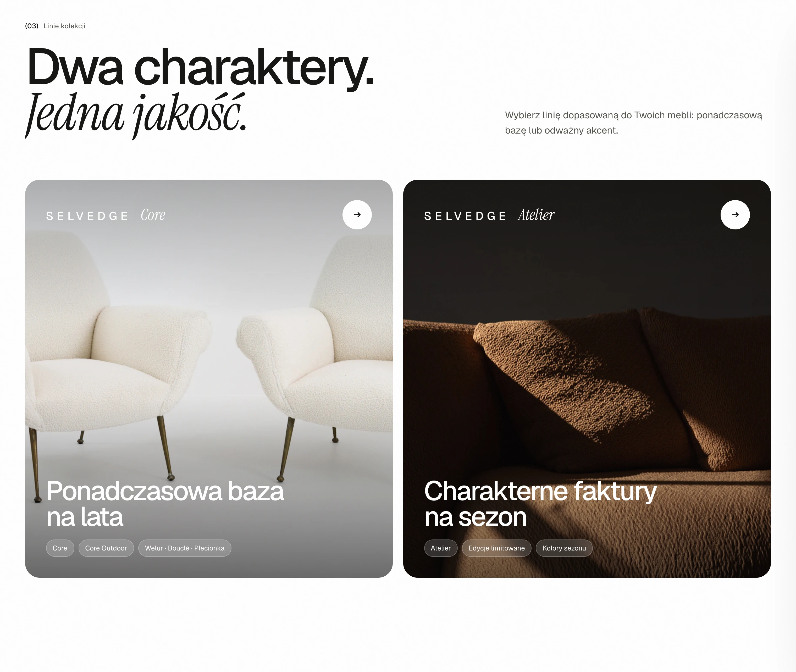 Dwie linie kolekcji — ponadczasowa Core i sezonowa Atelier