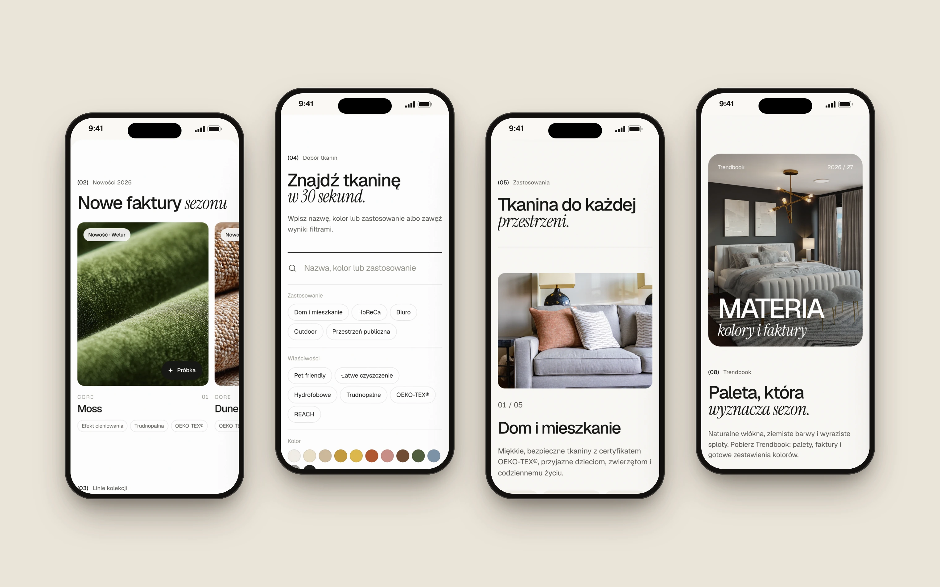 Cztery ekrany mobilne — nowości sezonu, dobór tkanin, zastosowania i trendbook